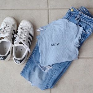 Pacsun Baby Blue Crop Top